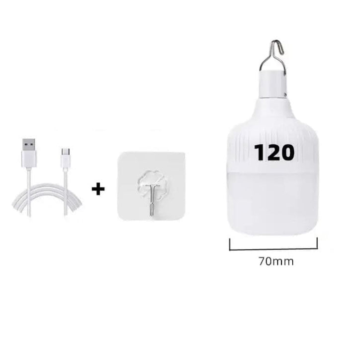 Rechargeable 120W camping light by 9eight5, portable outdoor tool with bright LED illumination for camping and outdoor activities.