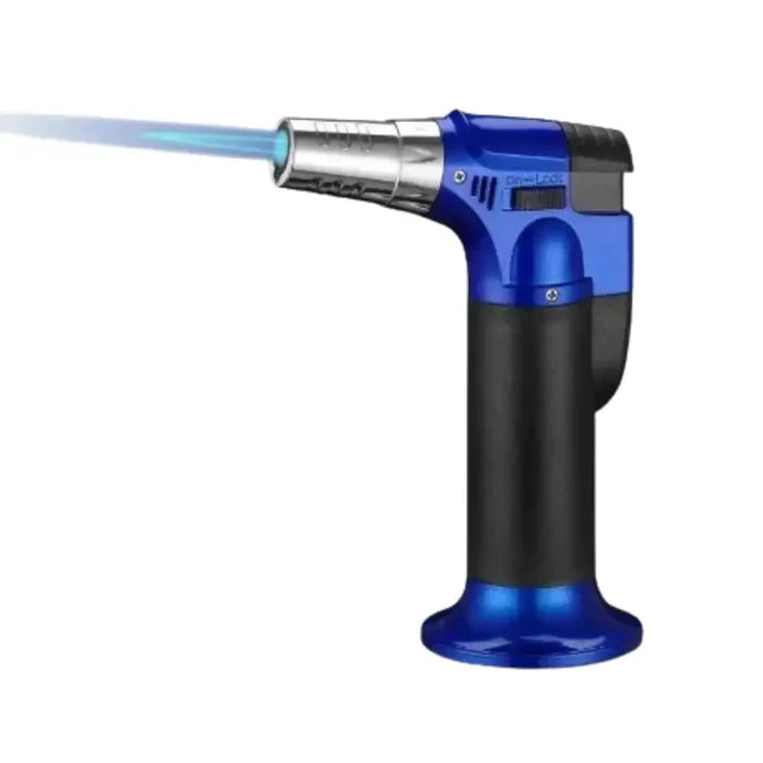 Habicare SS refillable butane gas lighter with adjustable flame, compact design, ideal for household and outdoor use