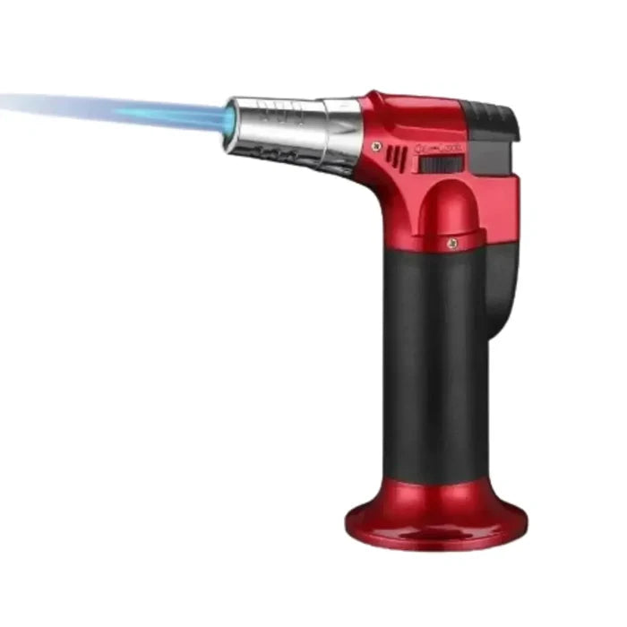 Habicare refillable butane gas lighter with adjustable flame, SS design, compact and portable for everyday use.