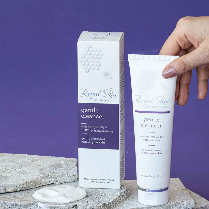 Gentle skincare cleanser by Happy Valley Honey with soft foaming texture and soothing ingredients, suitable for sensitive skin.