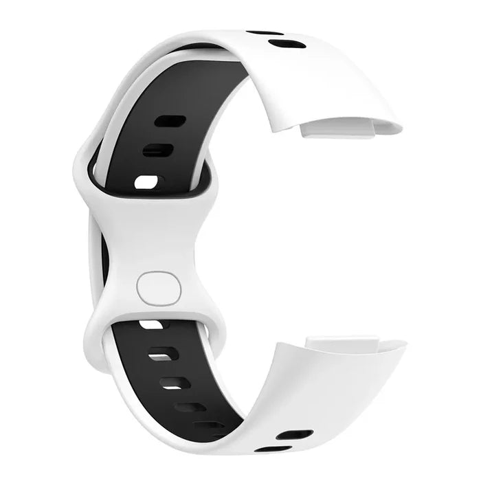 Habicare rubber sport strap for Fitbit Charge 5/6 series, TWS style, in multiple vibrant colors, designed for comfortable fitness wear.