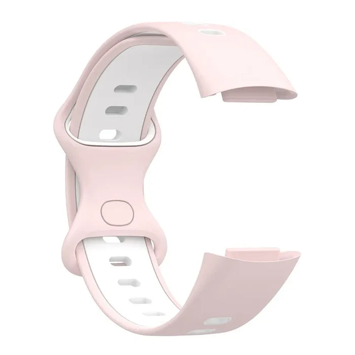 Habicare rubber sport strap for Fitbit Charge 5/6 series, TWS style, shown in vibrant color options.