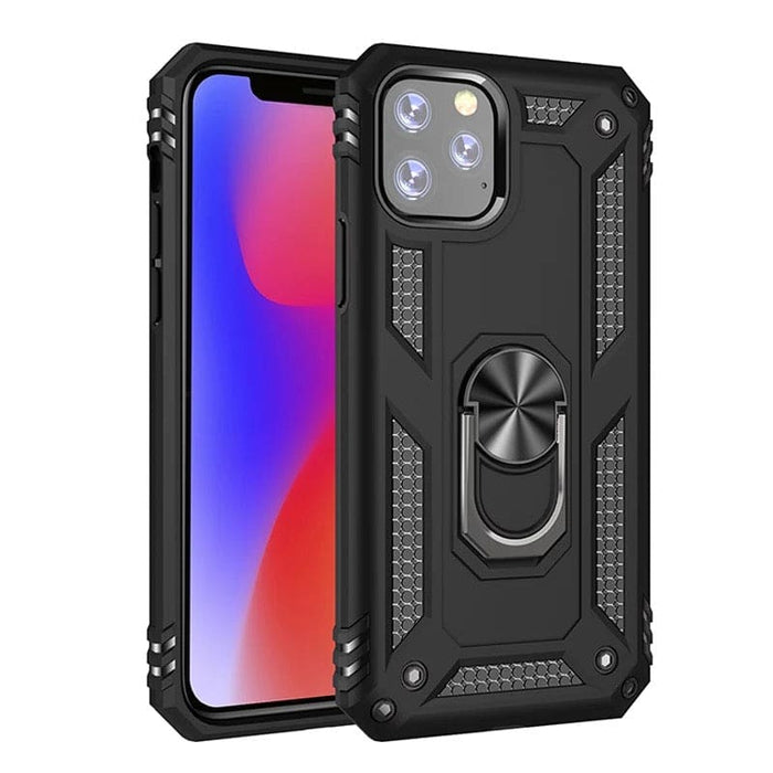 Black Rugged Case for iPhone 14 Pro Max by 9eight5, showing the durable protective exterior and precise camera cutout.