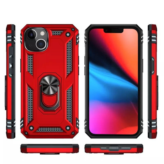 9eight5 rugged iPhone 14 Pro Max case in black, showing durable protective design and textured grip for 6.7-inch phone.