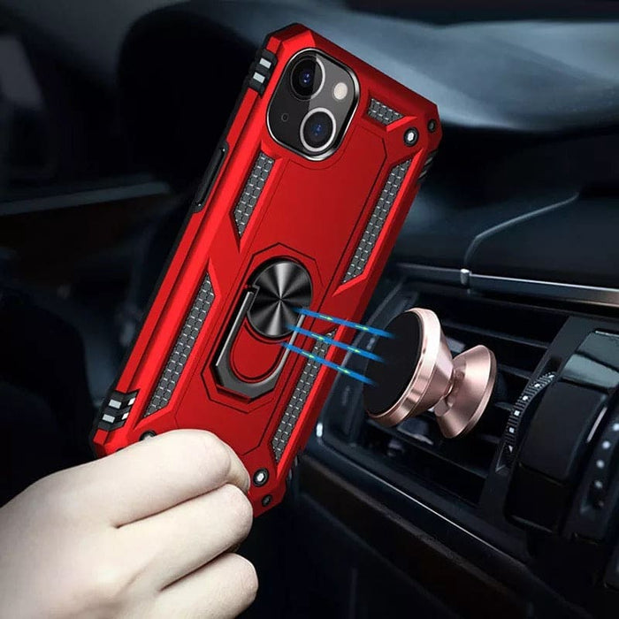 9eight5 rugged case for iPhone 14 Pro Max 6.7-inch, showing durable protective design and textured surface in a natural pose.