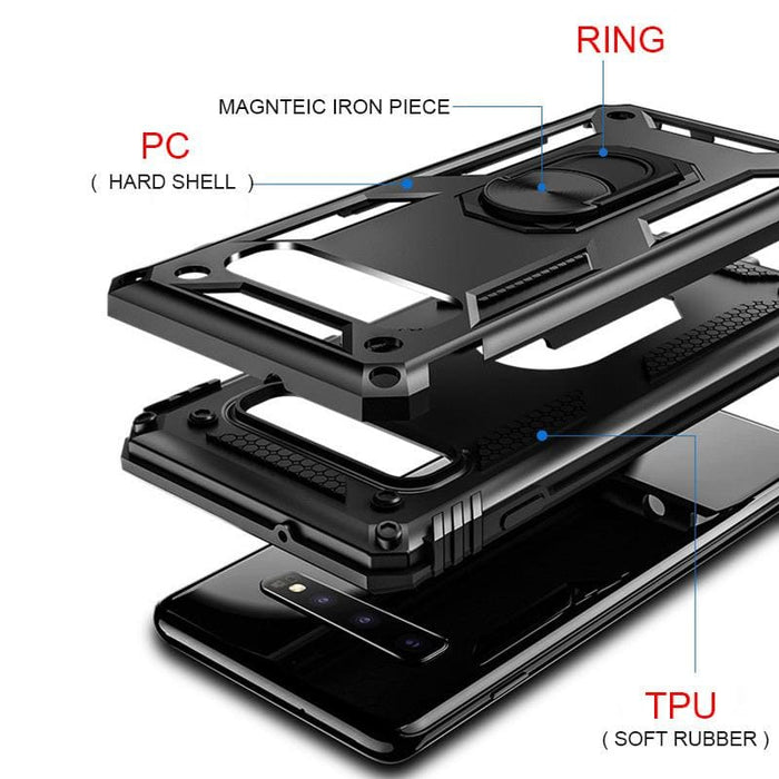 9eight5 rugged phone case for Samsung Galaxy S20 FE, durable protective cover with textured grip in black.