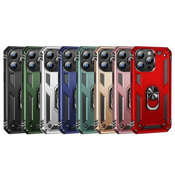 Habicare 9eight5 rugged iPhone case for iPhone 6 to 12 series in multiple colors, showing durable protective design.