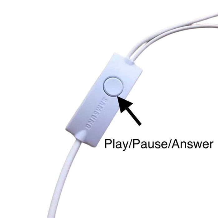 Samsung earphones for phone and tablet accessories, black wired in-ear design with remote and microphone.
