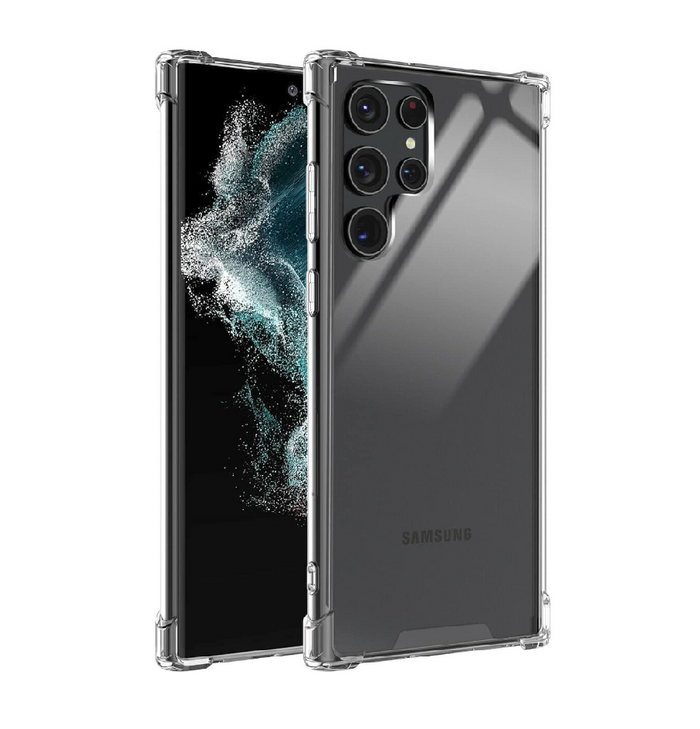 Samsung Galaxy S22 Ultra ROAR Armor Gel HD Clear Case by techplus, transparent protective mobile phone case with rugged design.