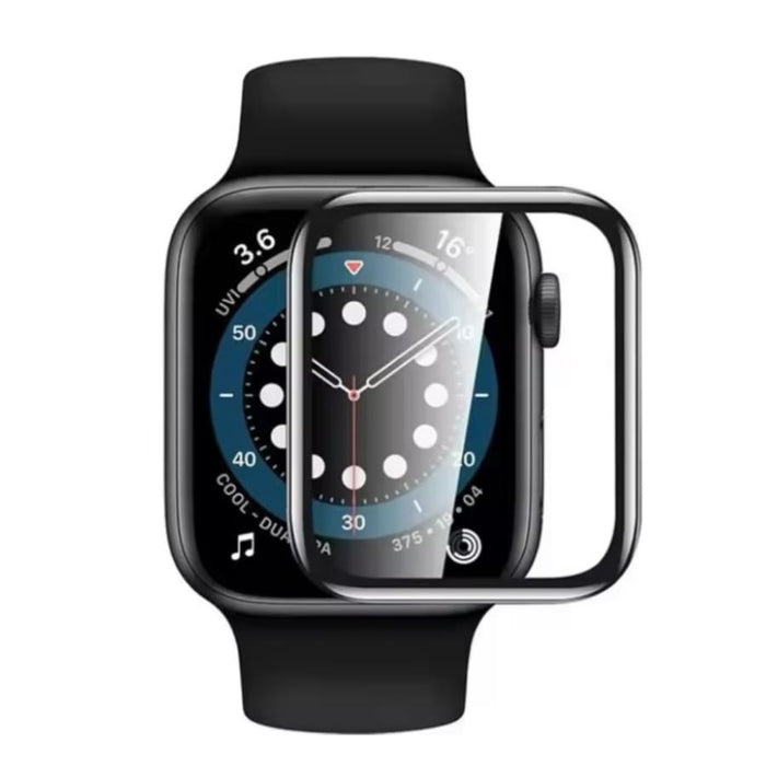 Apple Watch Series 11 42mm screen protector by That Watch Shop, close-up view of clear protective film for smartwatch display
