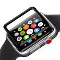Apple Watch Series 7 41mm screen protector by That Watch Shop, showing clear protective film on watch face with cutouts.