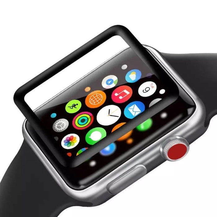 Apple Watch Series 7 41mm screen protector by That Watch Shop, showing clear protective film on watch face with cutouts.