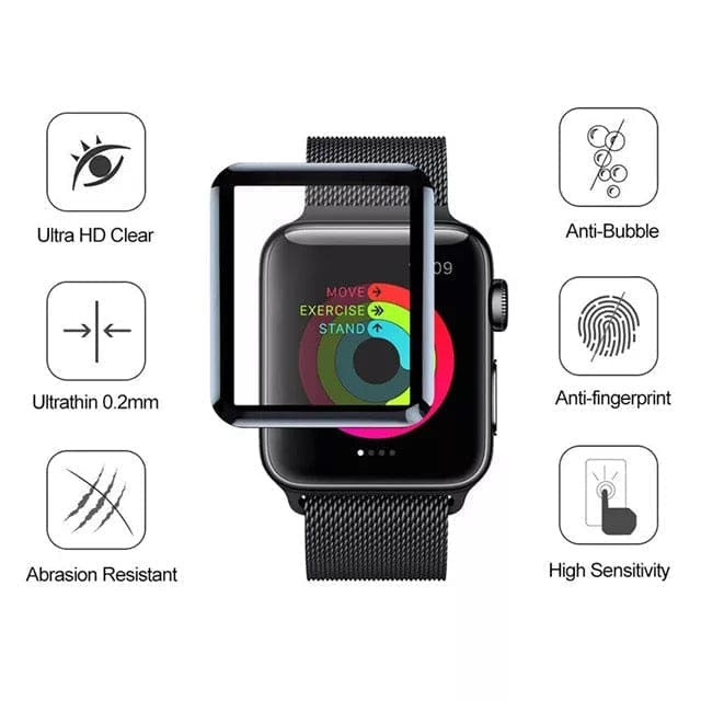 Apple Watch Series 7 41mm screen protector by That Watch Shop, showing clear film covering the watch screen for protection.