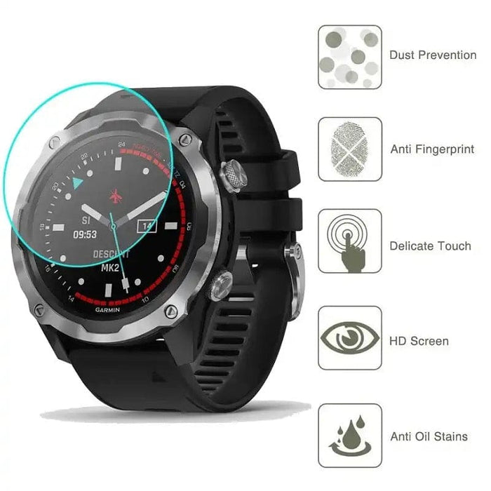 Garmin Descent Mk2/Mk2i watch screen protector, clear protective film for smartwatch display, by That Watch Shop.