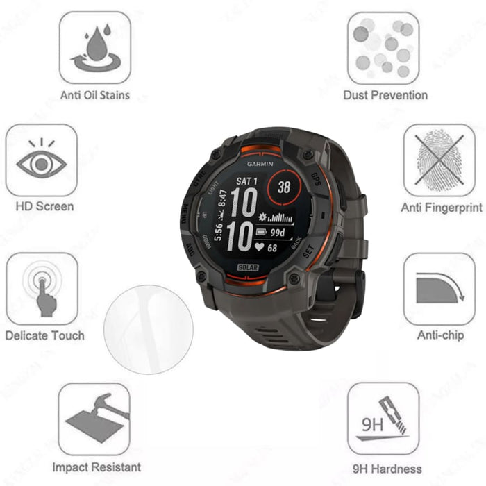 Garmin Instinct 3 45mm watch screen protector by That Watch Shop, clear protective cover for watch display.