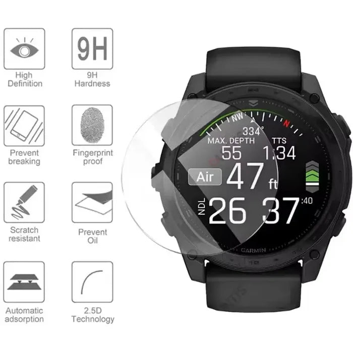 Pack of five Habicare Garmin Tactix 8 51mm watch screen protectors, clear and durable for rugged smartwatch protection.