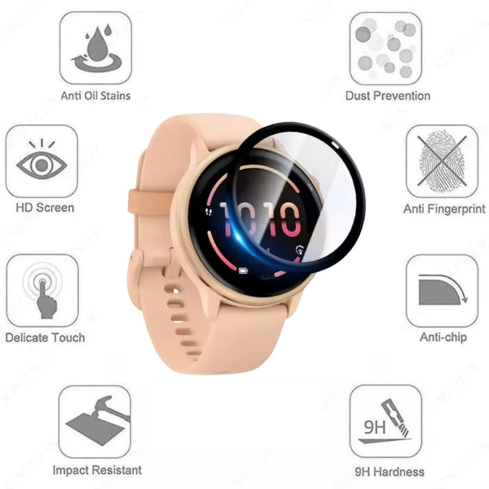 Garmin Vivoactive 6 watch screen protector, clear protective film on smartwatch display for durability and scratch resistance.