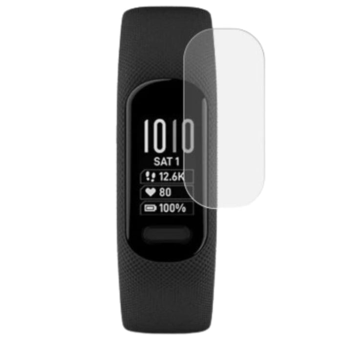 Black Garmin Vivosmart watch screen protector from That Watch Shop, designed to shield the fitness tracker display.