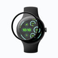 Google Pixel Watch 4 41mm screen protector in clear watch case, designed to shield the smartwatch display.