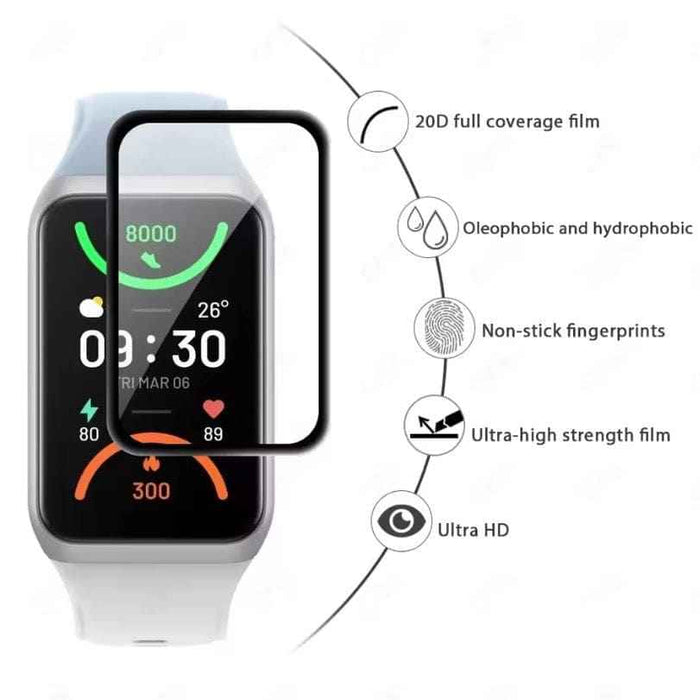 Clear screen protector and watch case for Oppo Band 2, offering protection and a snug fit for the fitness tracker.