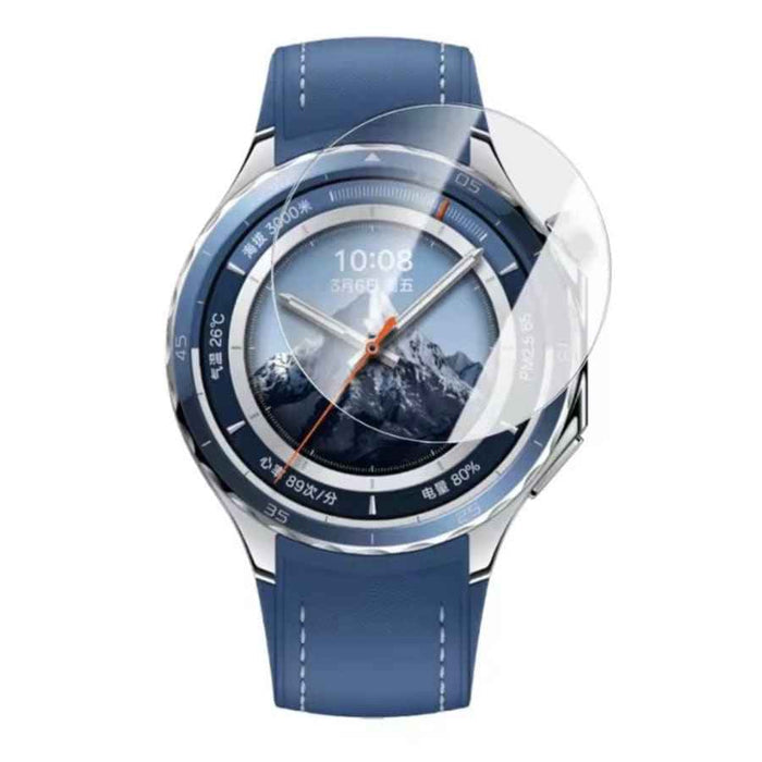 Oppo Watch X3 with clear protective screen case from That Watch Shop, showing sleek watch face and durable cover.