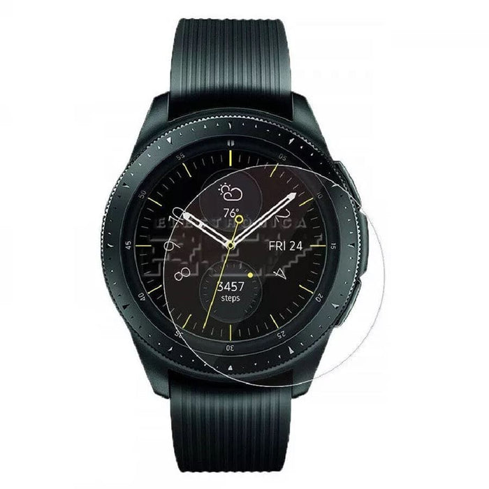 Samsung Galaxy Watch 46mm screen protector by That Watch Shop, clear protective film over watch display.