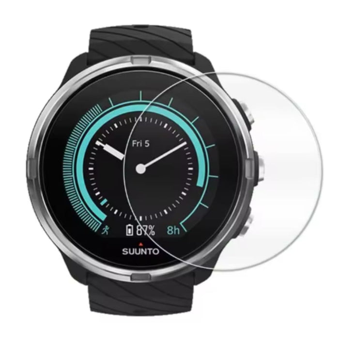 Pack of two Suunto 9 screen protectors in watch case packaging, designed to safeguard the watch screen from scratches and damage.