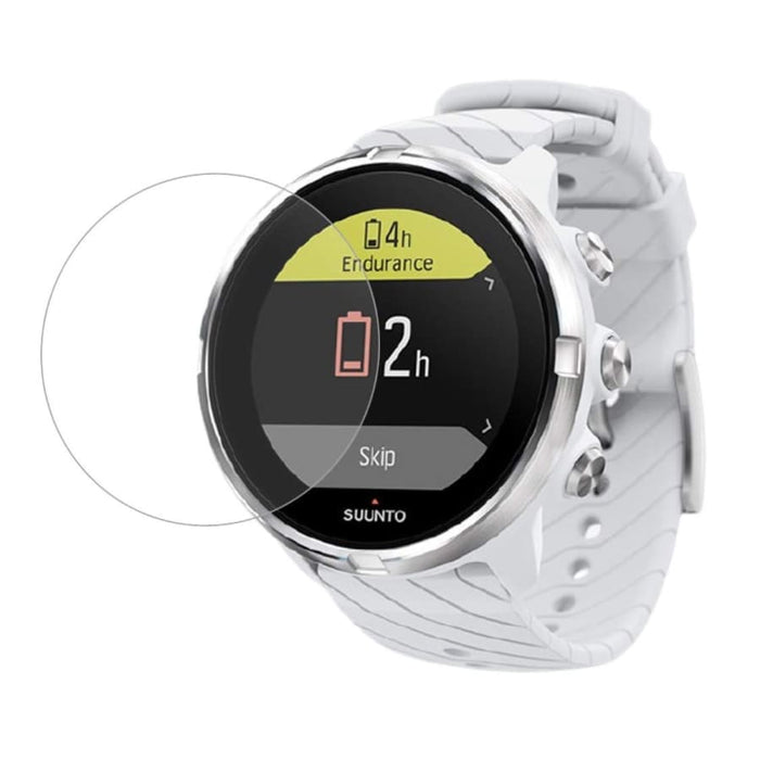 Clear screen protector for Suunto 9 Peak Pro watch case, designed to protect the watch's display from scratches and damage.