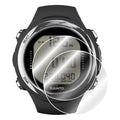 Pair of clear screen protectors for Suunto D4i watch, designed to shield the watch face from scratches and damage.