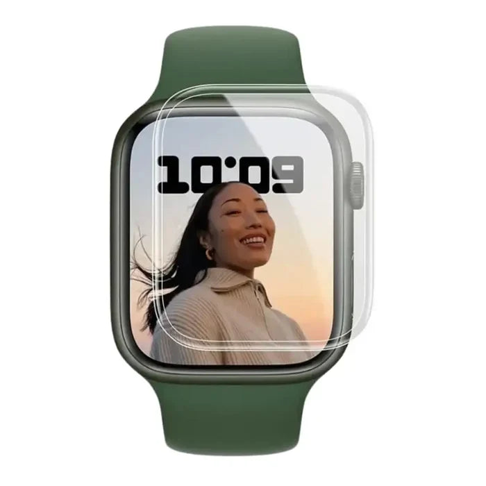 Set of five Habicare Apple Watch Series SE 2nd gen 44mm screen protectors, designed to shield the watch display.