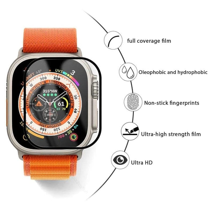 Pack of two Apple Watch Ultra screen protectors from That Watch Shop, designed to safeguard smartwatch displays.