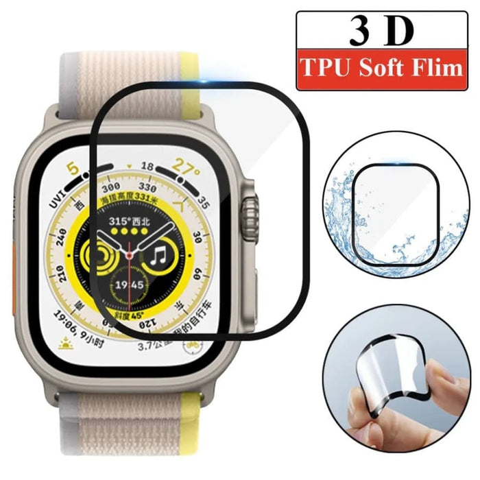 Two Apple Watch Ultra screen protectors from That Watch Shop, designed to shield the smartwatch display from scratches and damage.