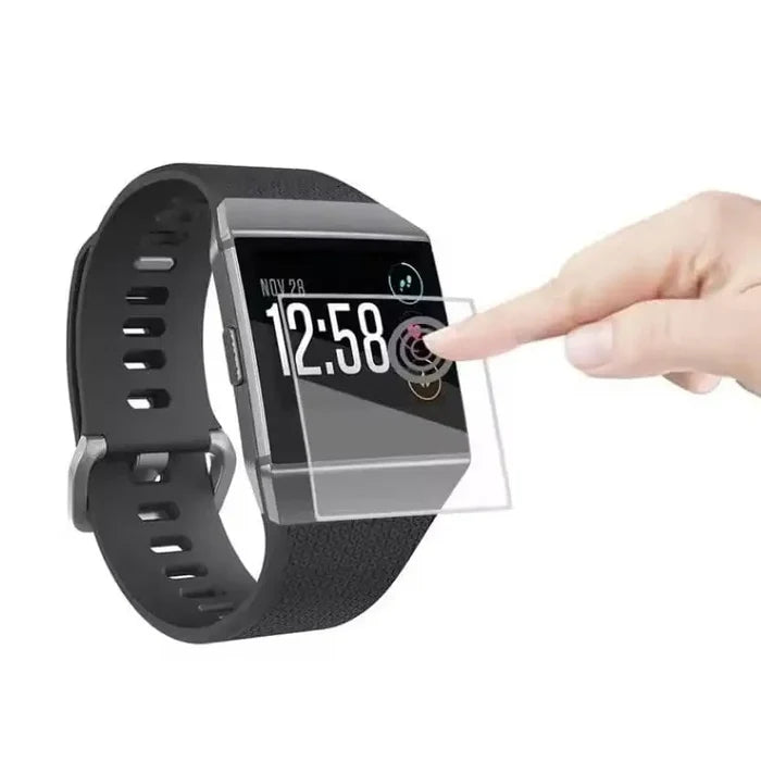 Set of five Habicare Fitbit Ionic screen protectors, clear watch screen protectors for enhanced device protection.