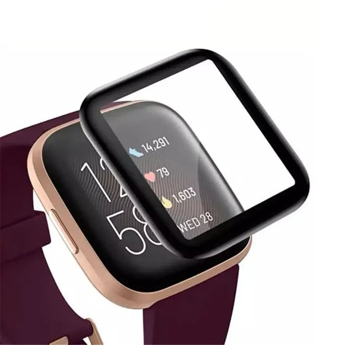 Set of five Habicare Fitbit Versa 2 screen protectors for watch display, durable and easy to apply.