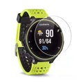Set of five Habicare Garmin 245 watch screen protectors showing clear, durable film for safeguarding smartwatch displays.