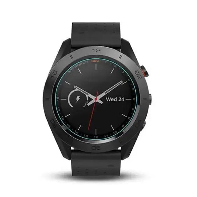Pack of five Habicare Garmin Approach S60 watch screen protectors, clear protective film for smartwatch display.