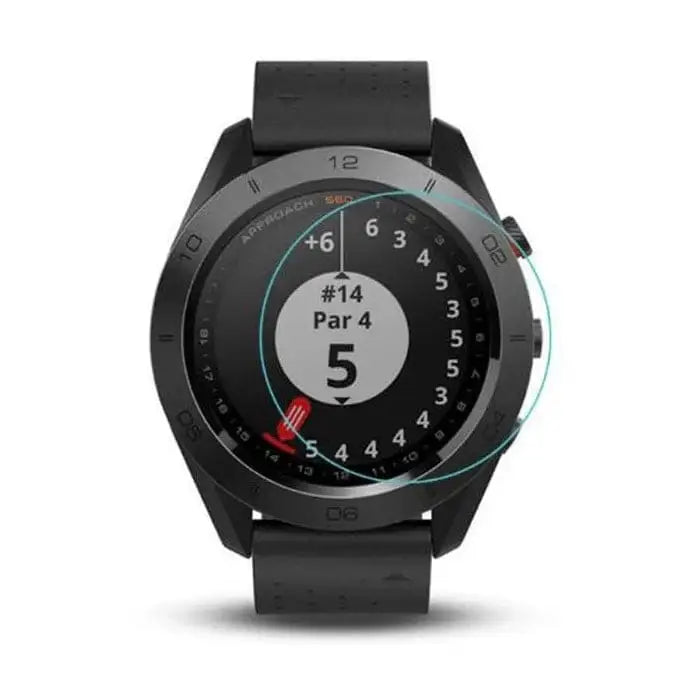 Set of five Habicare Garmin Approach S60 watch screen protectors, clear protective film for watch screens.