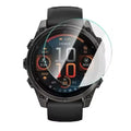 Pack of five Habicare Garmin Fenix 8 43mm series watch screen protectors showing clear, durable protective film on watch face
