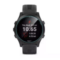 Pair of Garmin Forerunner 945 watch screen protectors, transparent protectors for smartwatch screens by That Watch Shop.