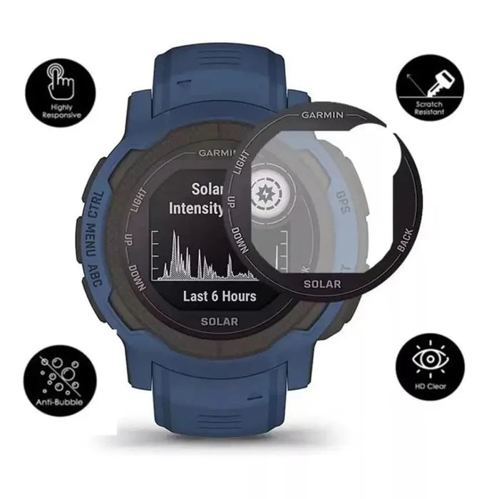 Pack of five Habicare Garmin Instinct 2 Series watch screen protectors, clear protective covers for the smartwatch.