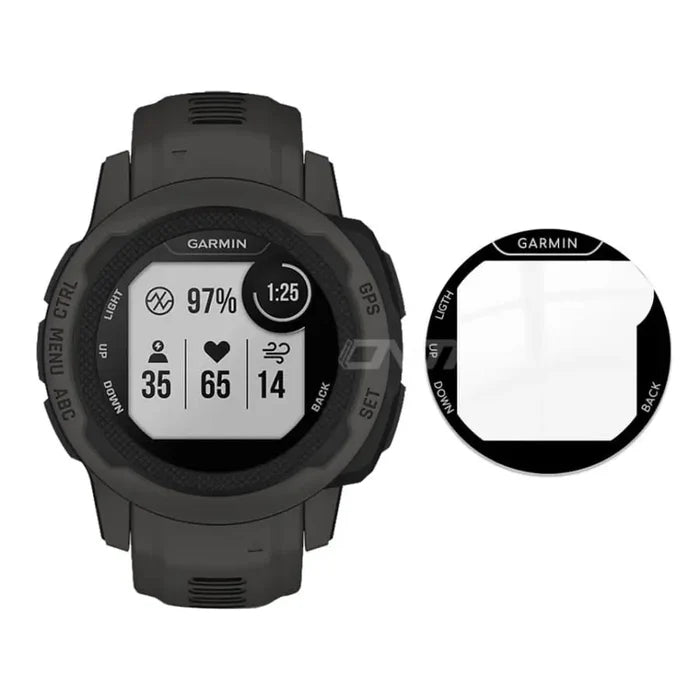 Pack of five Habicare Garmin Instinct watch screen protectors, clear and durable screen protection for Garmin Instinct smartwatch.
