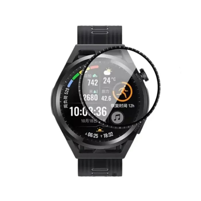 Set of five Habicare screen protectors for Huawei GT Runner smartwatch, transparent and thin for screen protection.