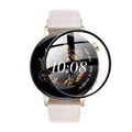 Pair of Huawei GT3 Pro 43mm watch screen protectors, clear plastic covers fitting the smartwatch screen, anti-scratch protection.