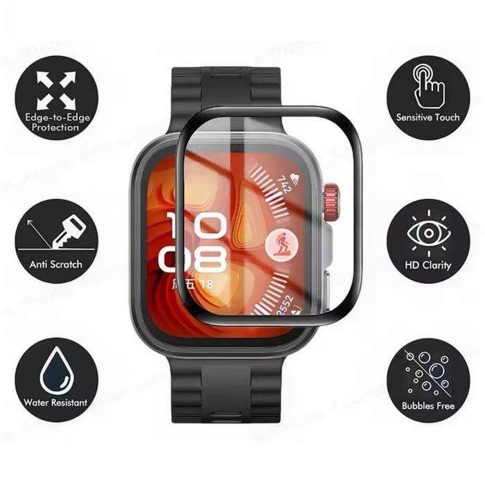 Clear screen protectors for Huawei Watch Fit 4 Pro, pack of 2, designed to protect the watch display from scratches and damage.
