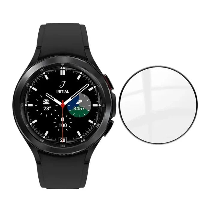 Habicare Samsung Galaxy Watch 4 Classic 46mm screen protectors, pack of 5, for scratch and impact protection.