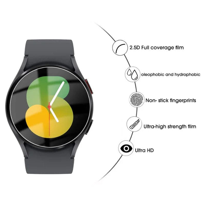 Pair of Samsung Galaxy Watch 5 44mm screen protectors from That Watch Shop, designed to shield the watch display.