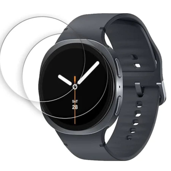 Set of two Samsung Galaxy Watch 8 (44mm) screen protectors by That Watch Shop, clear protective covers for watch screens.