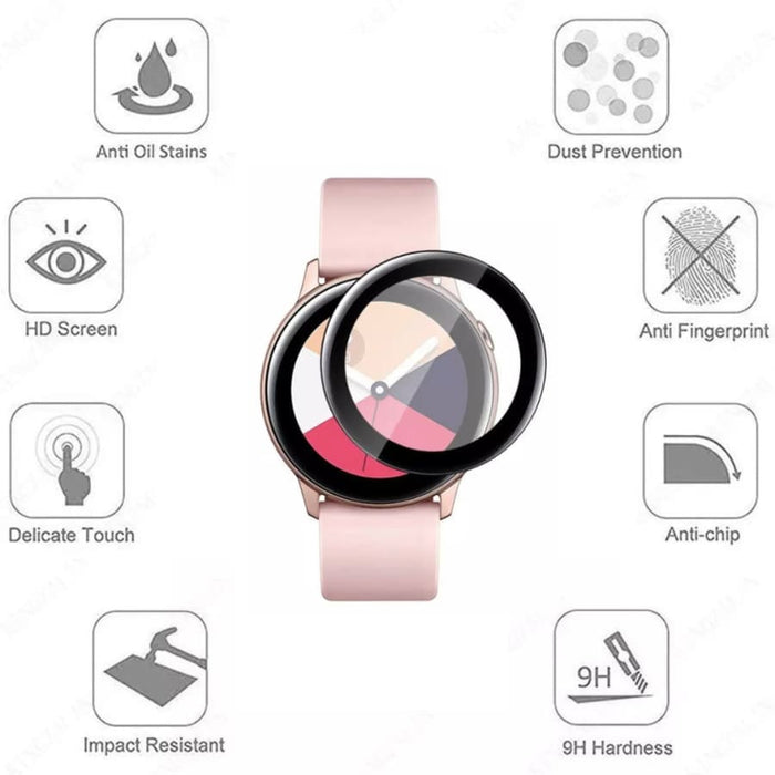 Pack of 2 Samsung Galaxy Watch Active 2 40mm screen protectors from That Watch Shop, designed for smartwatch screen protection.