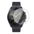 Black Samsung Galaxy Watch Gear S3 screen protectors, pack of 2, designed for smartwatch protection and clarity.