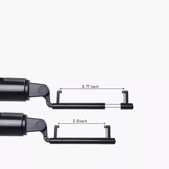 9eight5 selfie stick with remote and stand for phones and tablets, showing adjustable grip and compact design.